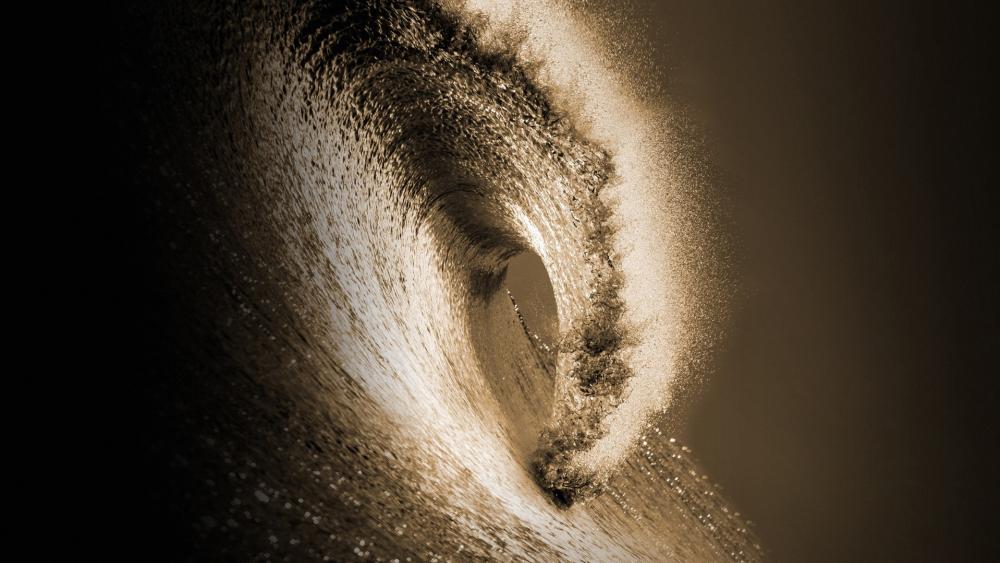 High Tide Monochrome Wave wallpaper