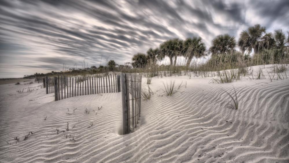 Sand Dunes Under Dramatic Skies wallpaper
