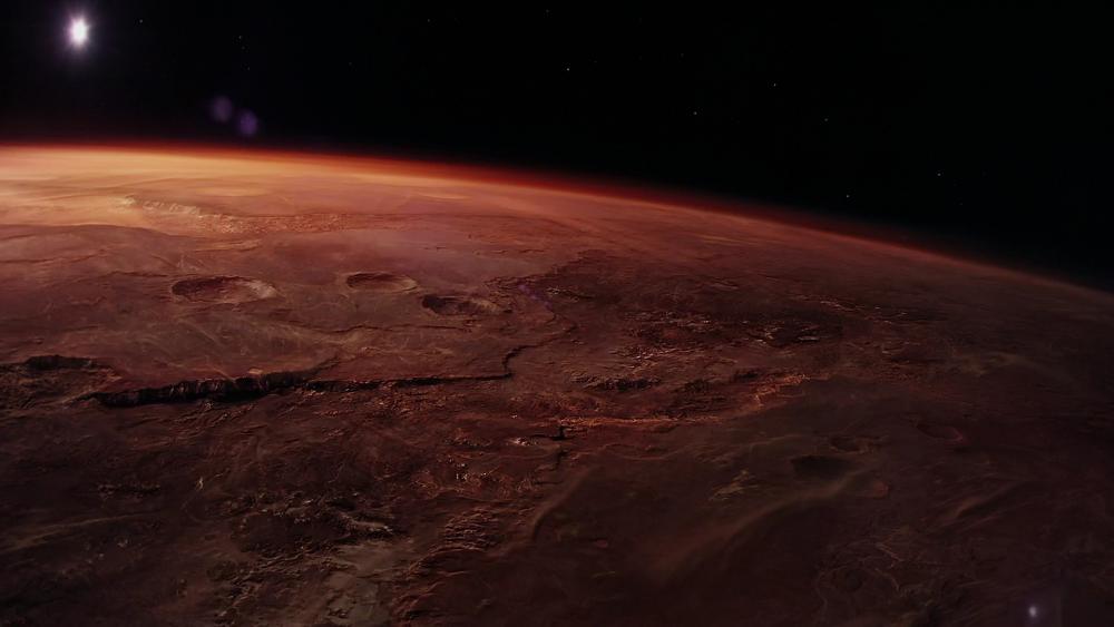 Mars at Dawn: A Breathtaking Martian Vista wallpaper