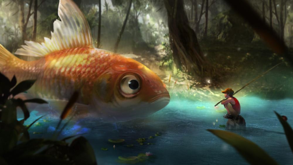 Magical Encounter by the Enchanted River wallpaper