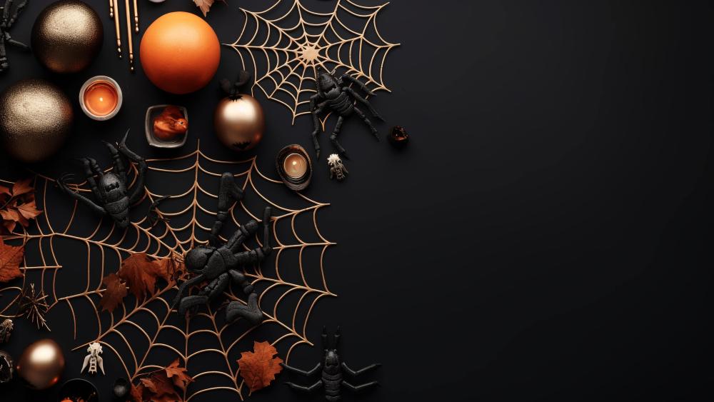 Halloween Enchantment: Eerie Elegance in Darkness wallpaper
