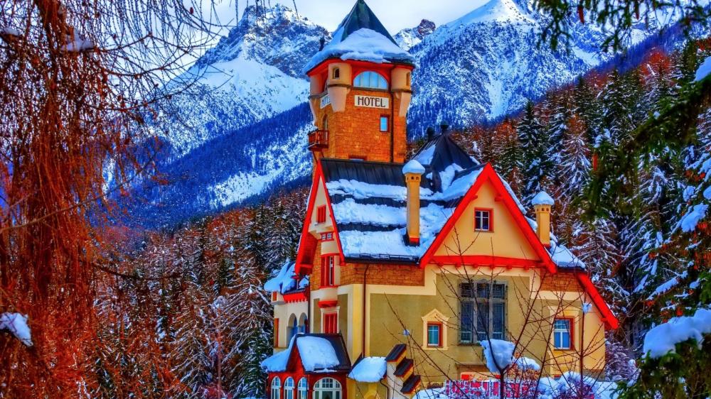 Winter Charm in Vulpera Village wallpaper
