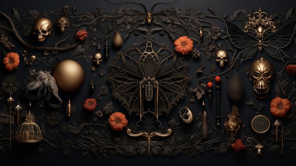 Spider Web Elegance in Halloween Art wallpaper