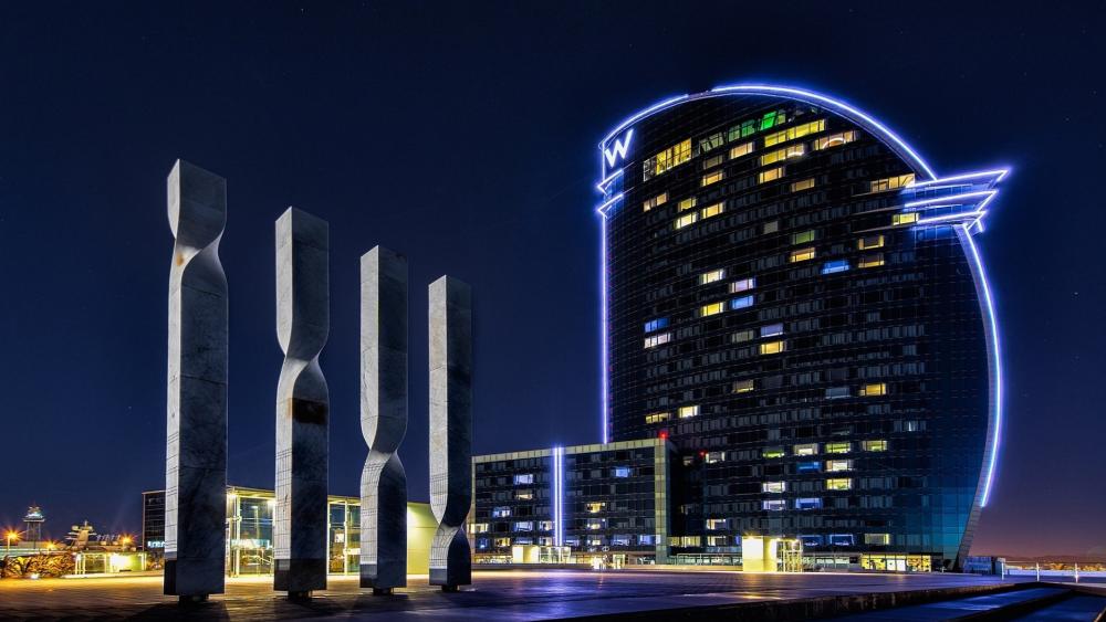 W Barcelona Nighttime Elegance wallpaper