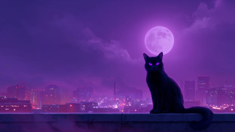 Moonlit Midnight Magic: A Purple Wonderland wallpaper