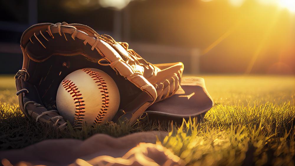 Baseball Dreams Illuminated in Golden Sunlight wallpaper