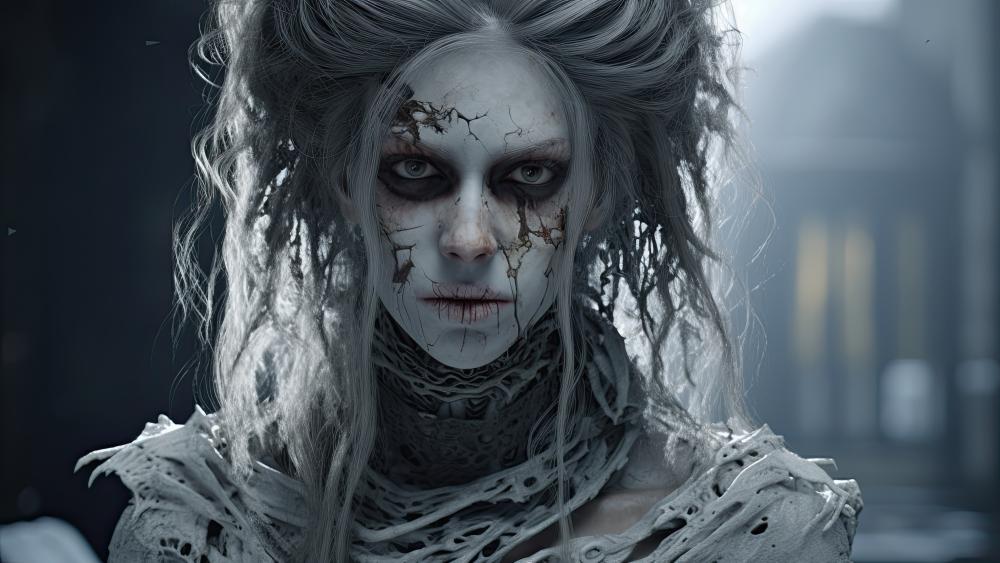 Gothic Apparition in Haunting Splendor wallpaper