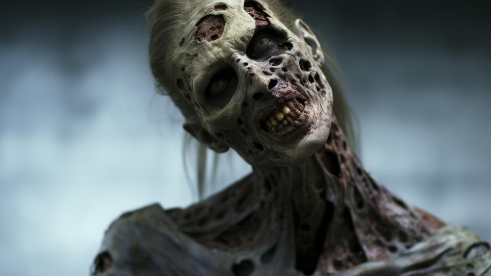 Frightening Zombie Demon in an Eerie Setting wallpaper