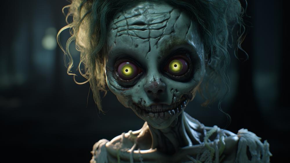 Terrifying Supernatural Figure in Eerie Forest Scene wallpaper