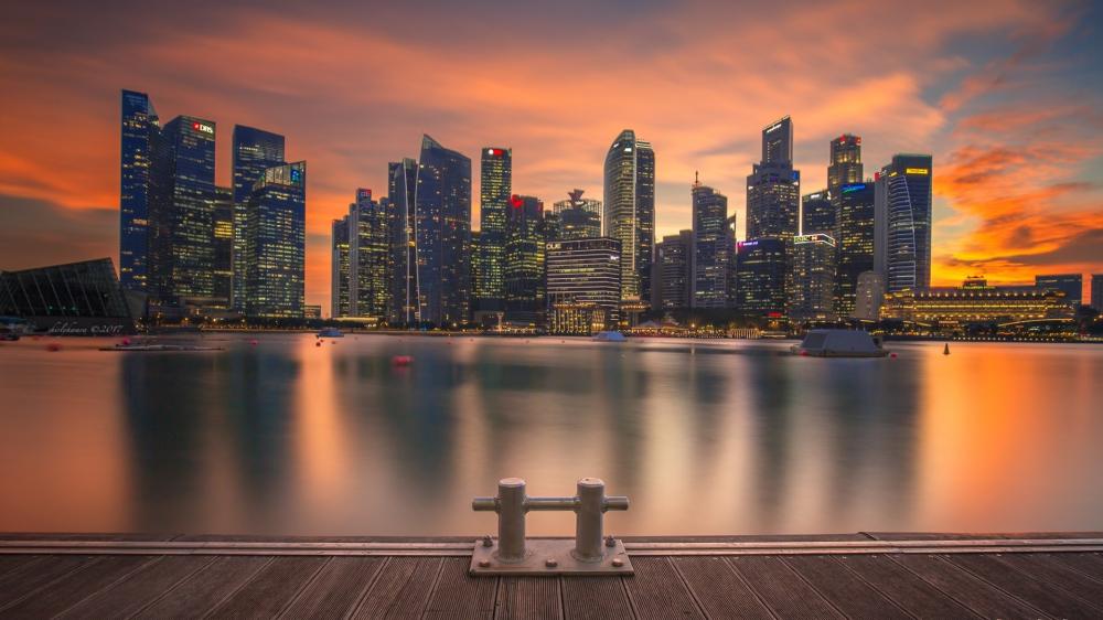Marina Bay Skyline at Sunset wallpaper