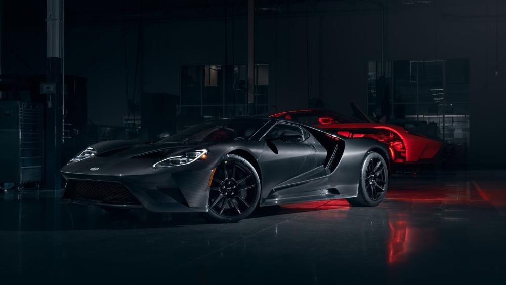 Ford GT Elegance in Stealthy Showroom Setting wallpaper