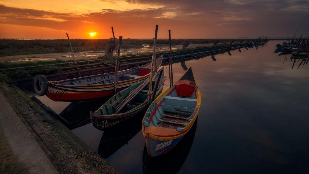 Tranquil Evening by the Dockside wallpaper