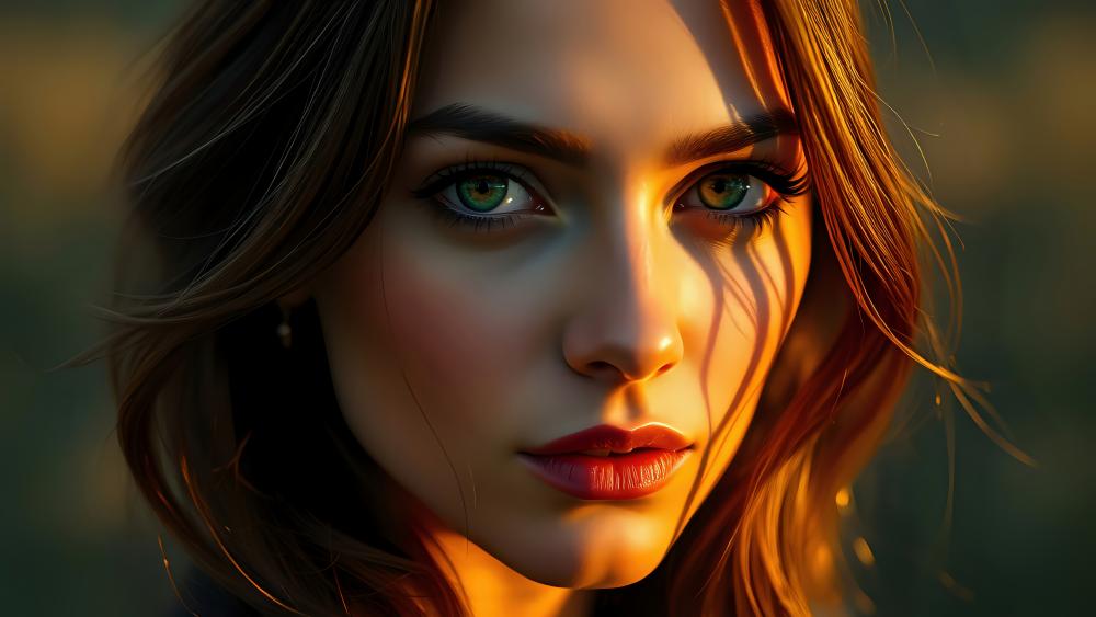 Pretty Face in Golden Light wallpaper