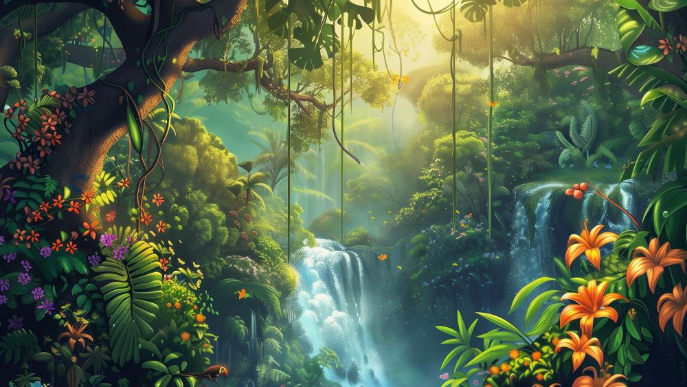 Mystical Jungle Wonderland wallpaper
