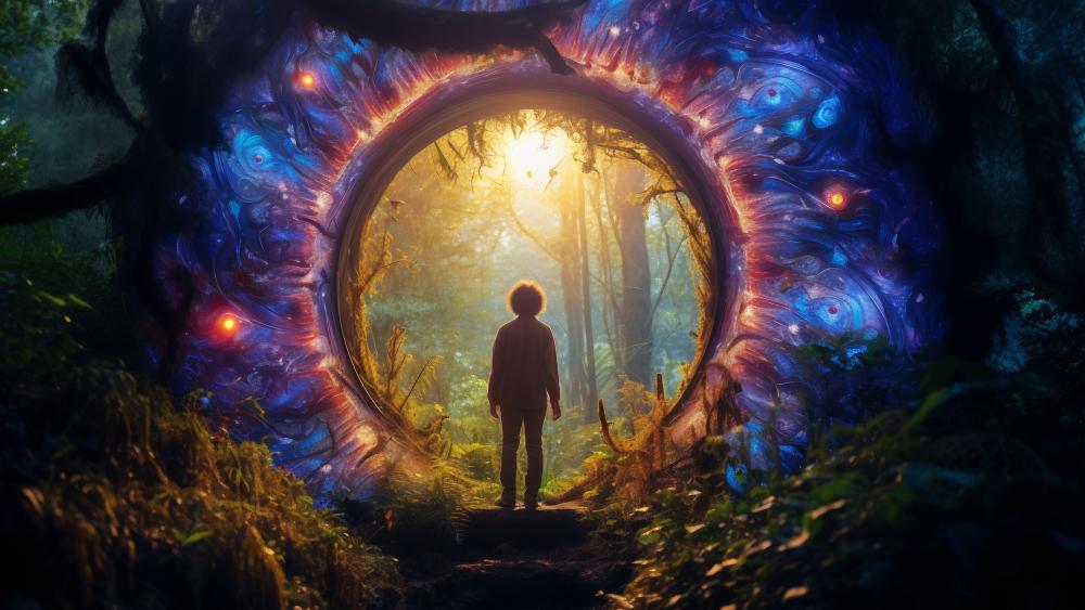 Door to Enchanting Realms: A Fantasy Journey Awaits wallpaper