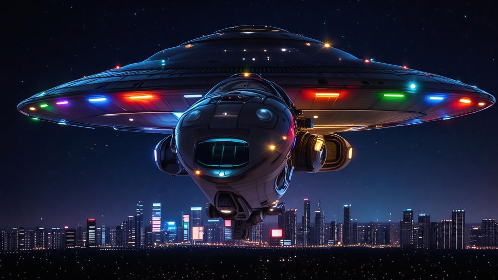 UFO Over City wallpaper
