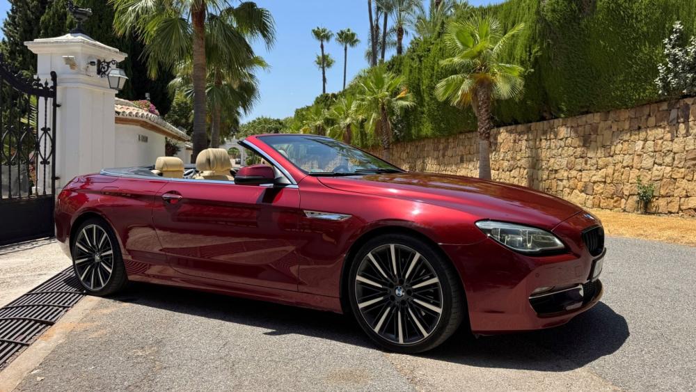 Red BMW Convertible in Sunlit Paradise wallpaper
