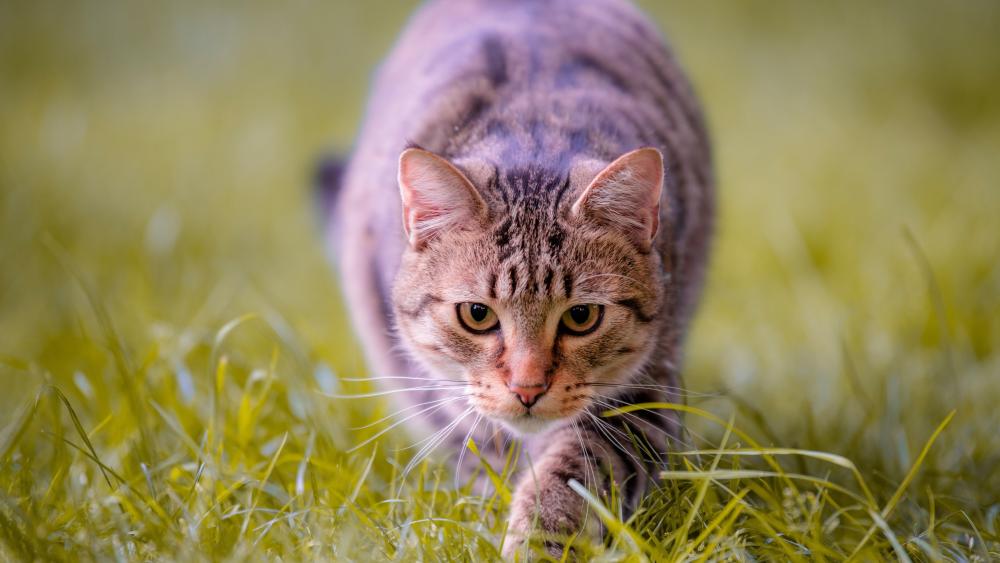 Stealthy Tabby in Natural Habitat wallpaper