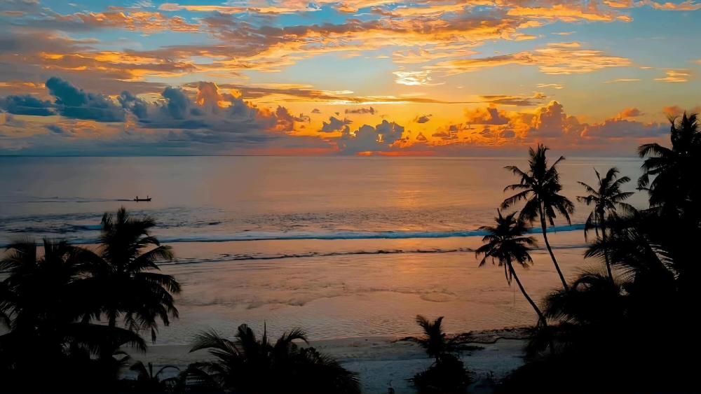 Sunset Serenity at Vijay Nagar Beach wallpaper