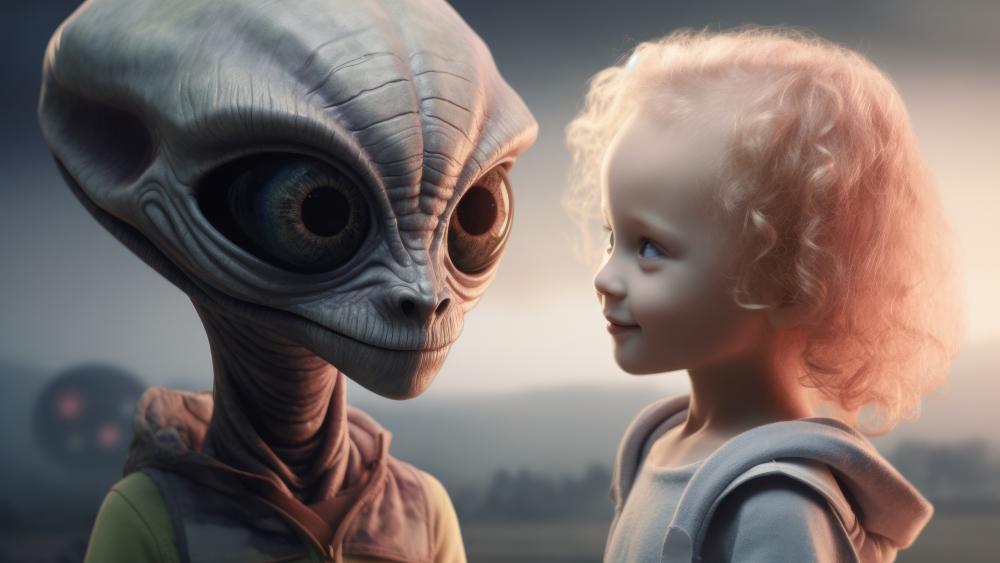 Alien Encounter: A Magical Meeting Between Worlds wallpaper