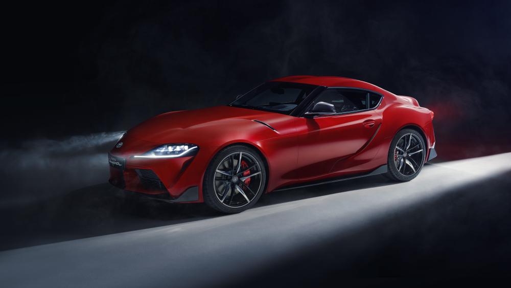 Toyota Supra in Striking Red Glory wallpaper