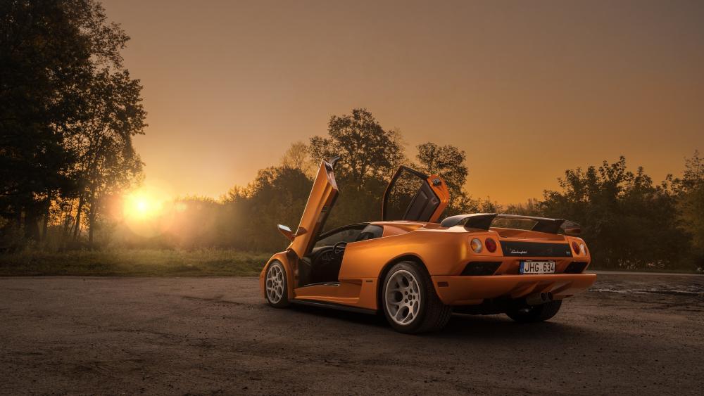 Lamborghini Diablo at Sunrise: Ultimate 4K Car Wallpaper wallpaper