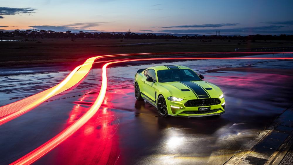 Ford Mustang R-Spec in Motion at Twilight wallpaper