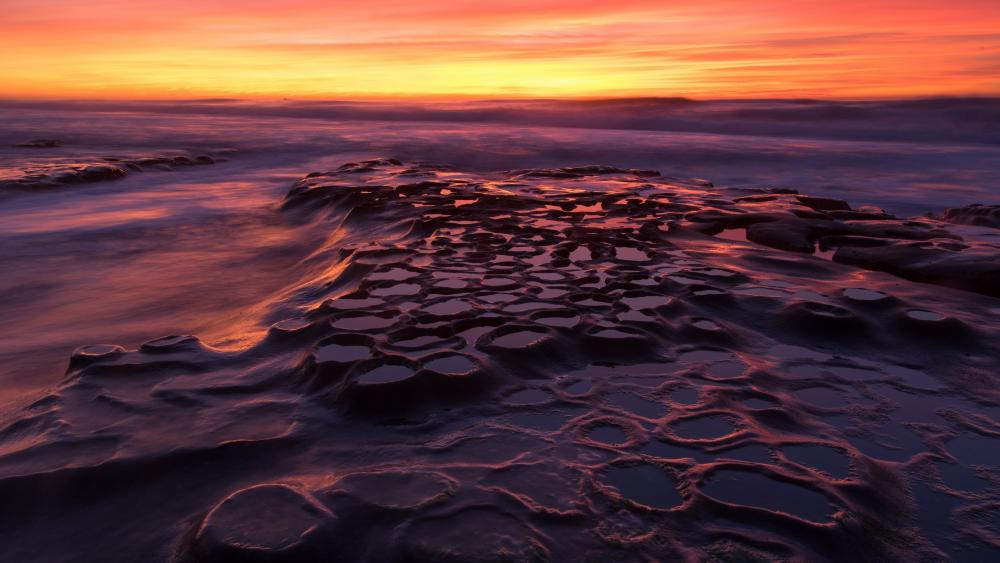 Tidal Beauty at La Jolla Sunset wallpaper
