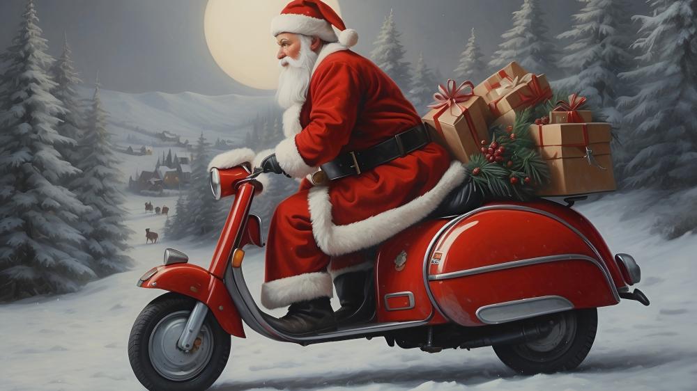 Santa's Joyride into a Winter Wonderland wallpaper