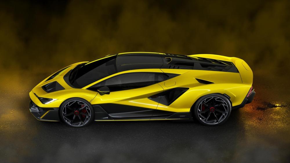 Lamborghini Fenomeno in Vibrant Yellow Glory wallpaper