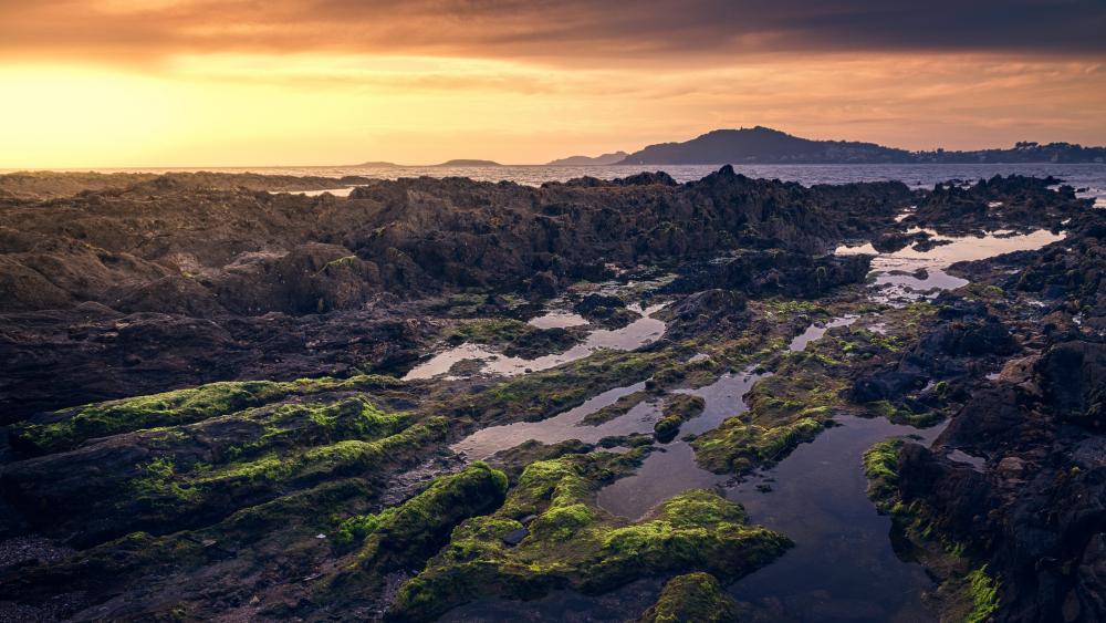 Sunset Tide at Nigran Coastline wallpaper