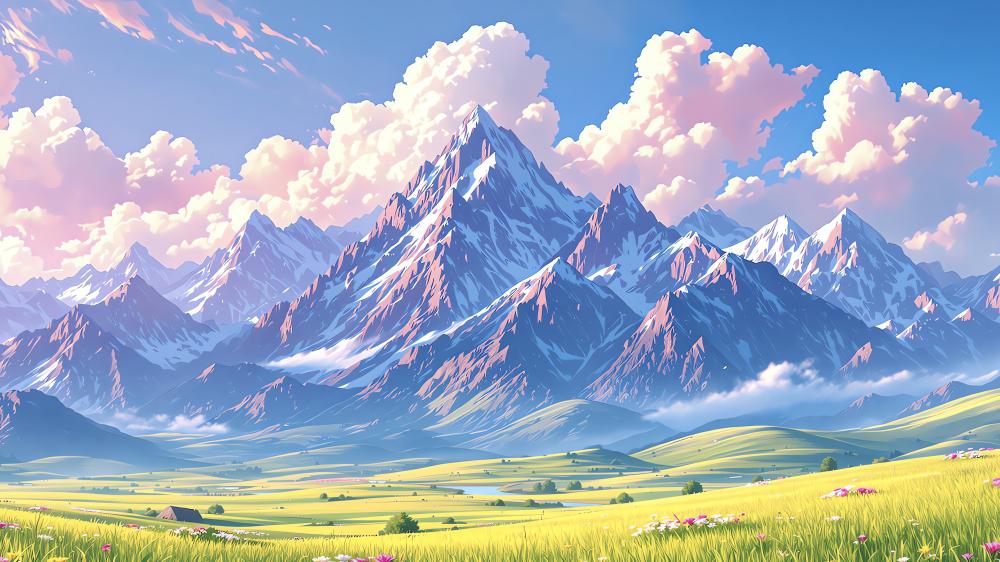 Anime Mountain Serenity in 5K wallpaper
