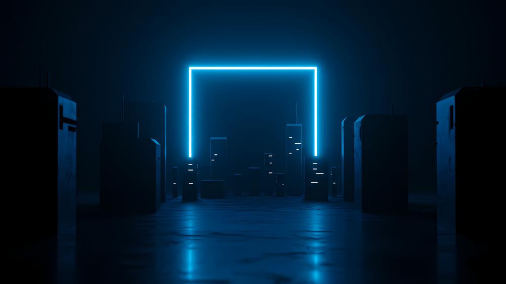 Neon Portal to a Futuristic Tech World wallpaper