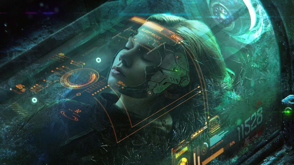 Sleeping in a Futuristic Dreamscape wallpaper