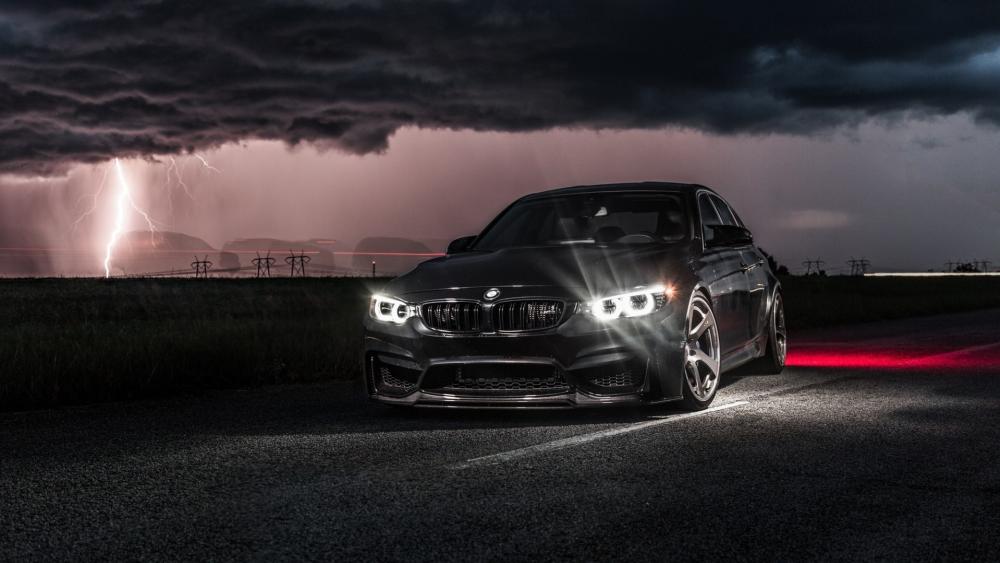 Electric Elegance: BMW M3 amidst the Storm wallpaper