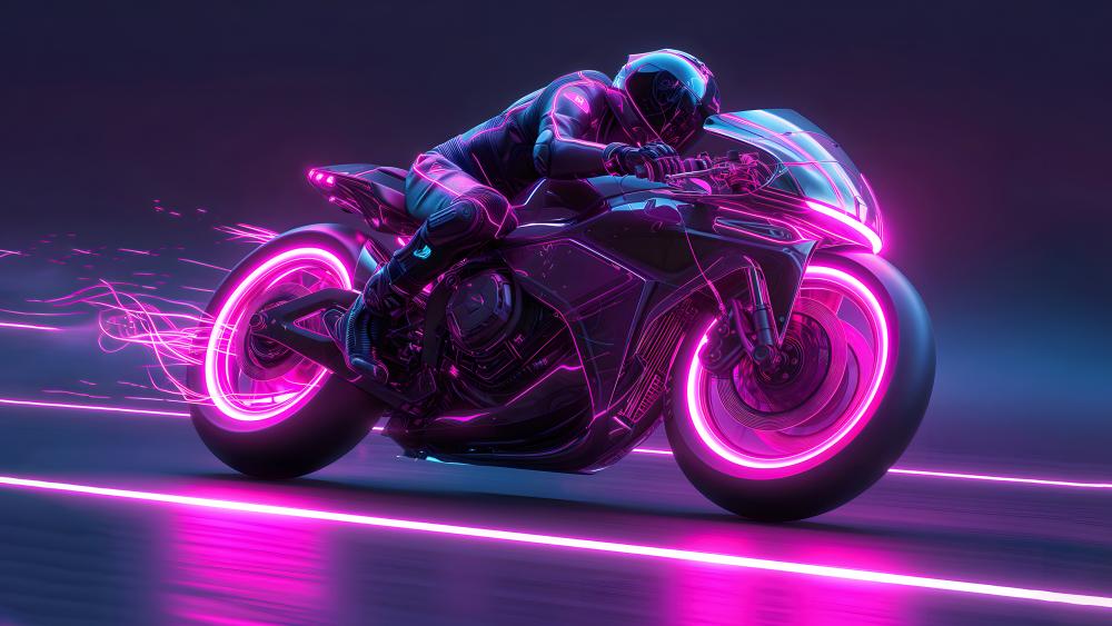 Neon Dreams on Two Wheels wallpaper