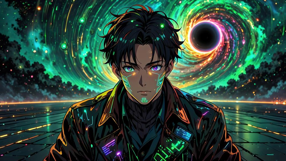 Emerald Nebula Cosmic Guardian wallpaper