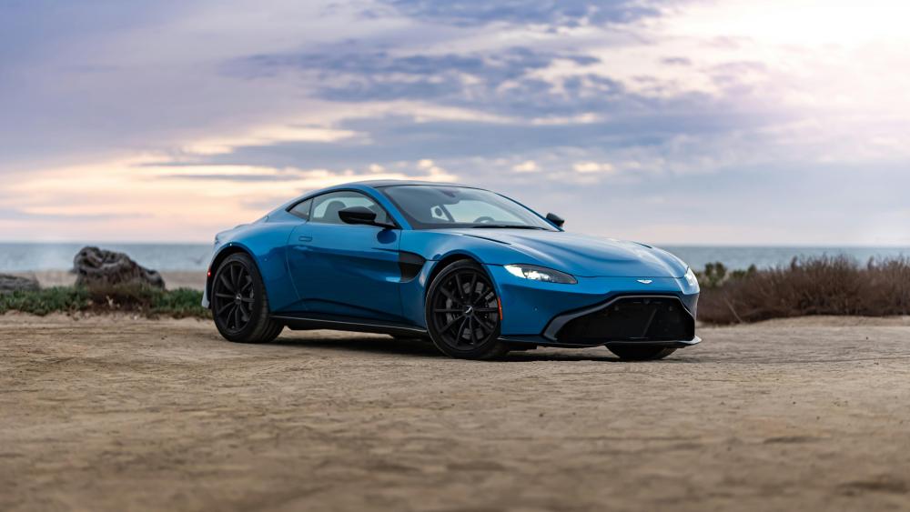 Aston Martin Vantage by the Sea in 5K wallpaper