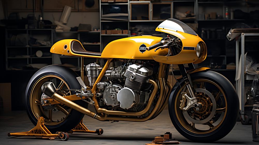 Vintage Excellence in AI Motorbike Design wallpaper