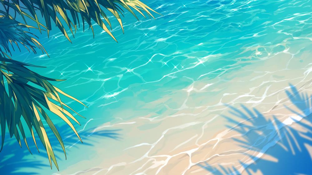 Tropical Anime Paradise wallpaper