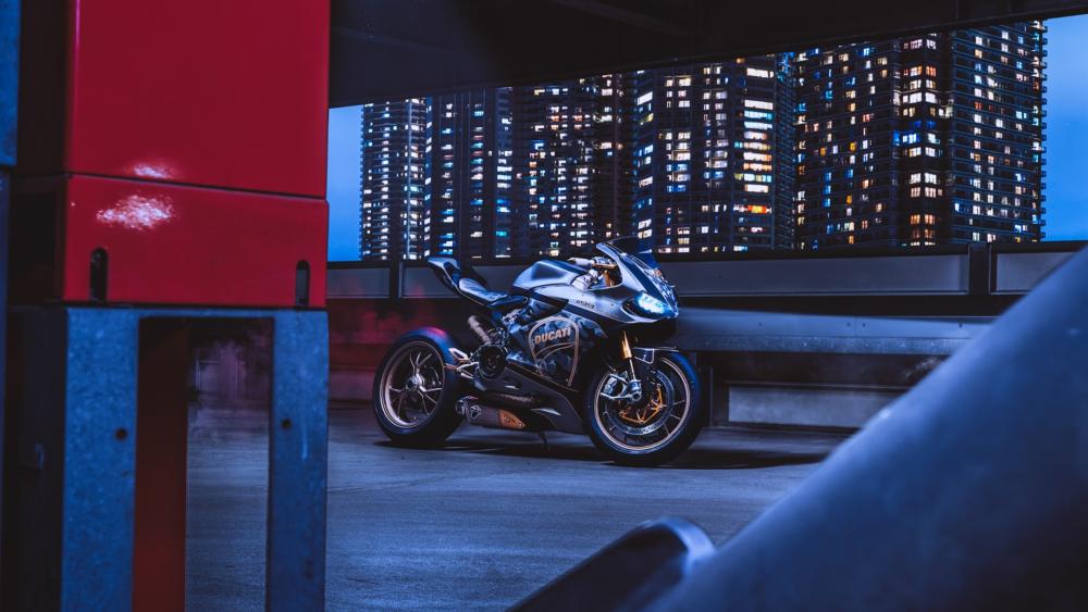 Ducati 1199 Panigale S Under City Lights wallpaper