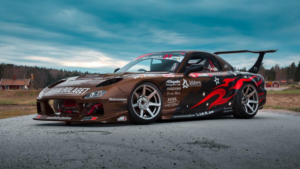 Mazda RX-7 Masterpiece Under Blue Skies wallpaper
