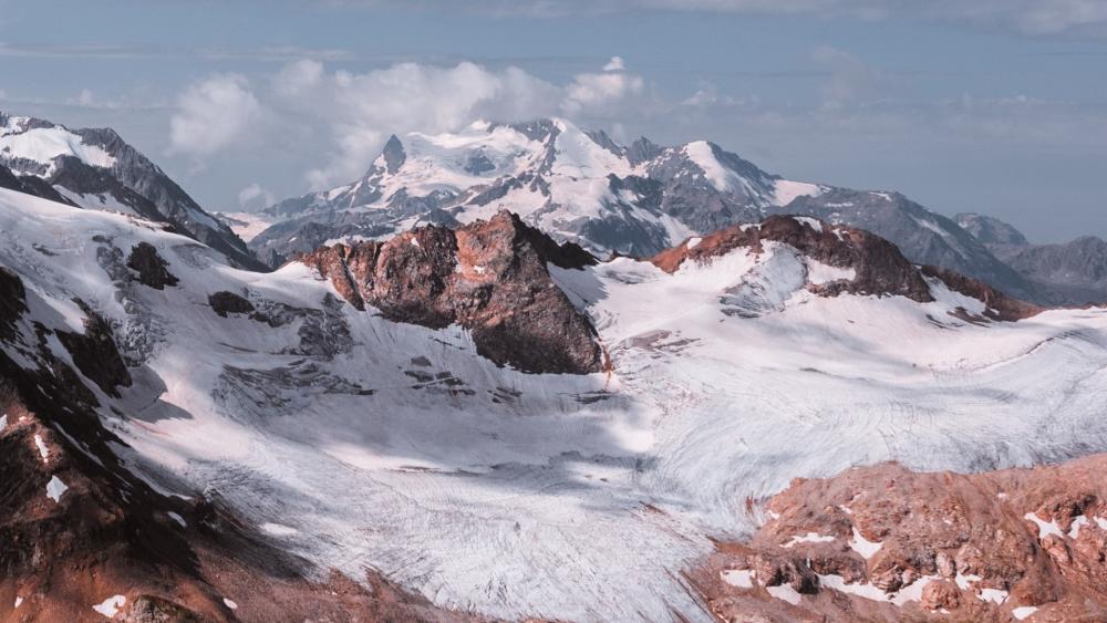 Monte Rosa Majestic Snow-Capped Peaks wallpaper