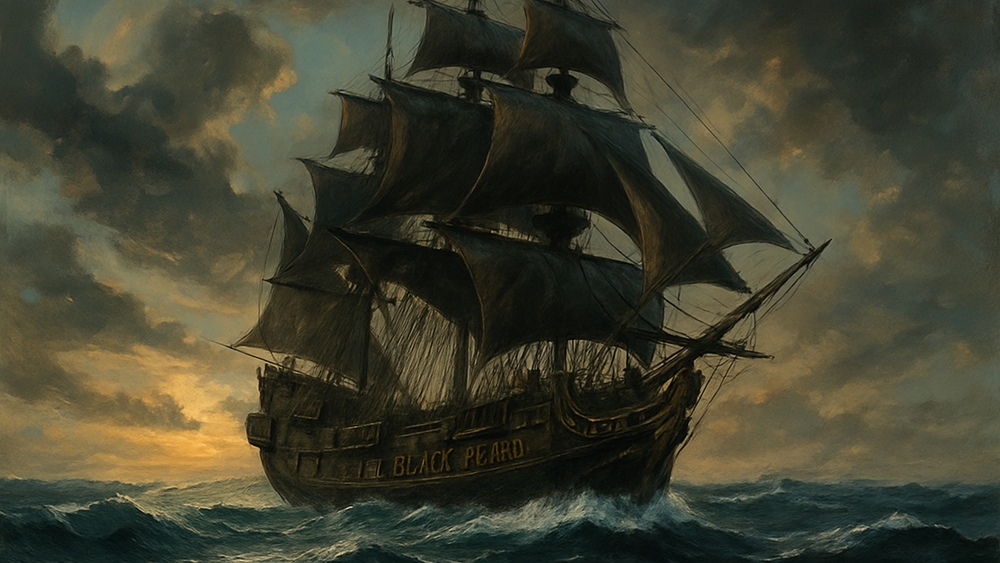 Pirate Ghost Ship on the High Seas wallpaper