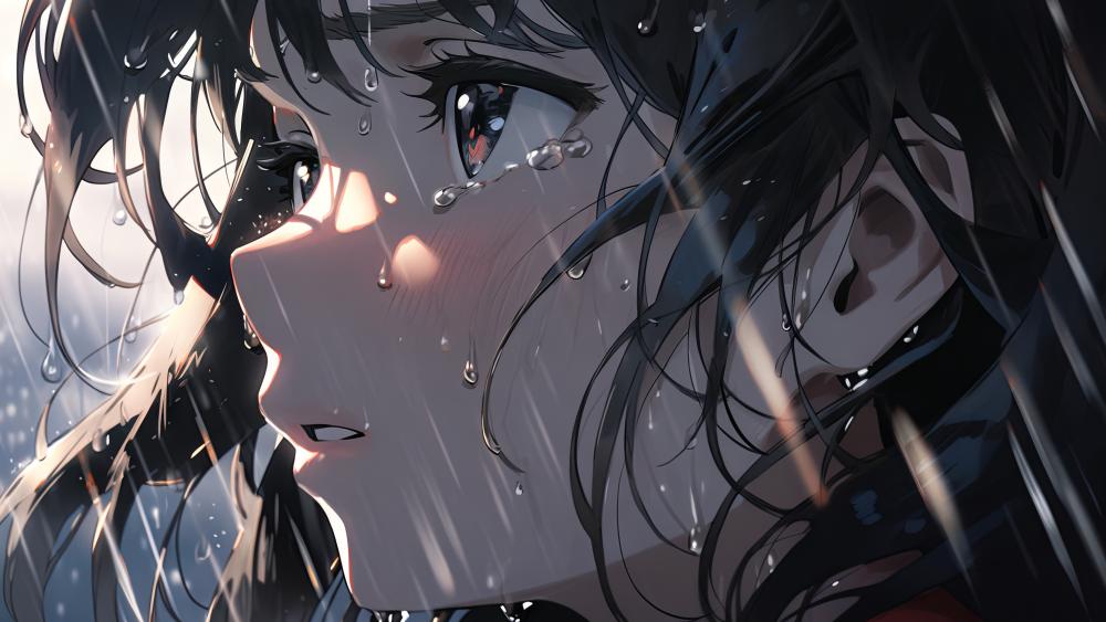 Rainy Reflections of Sadness and Tears wallpaper