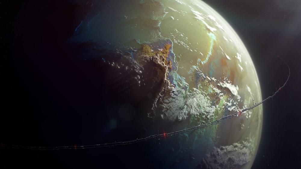 Orbital Guardians of the Cosmic Sphere wallpaper