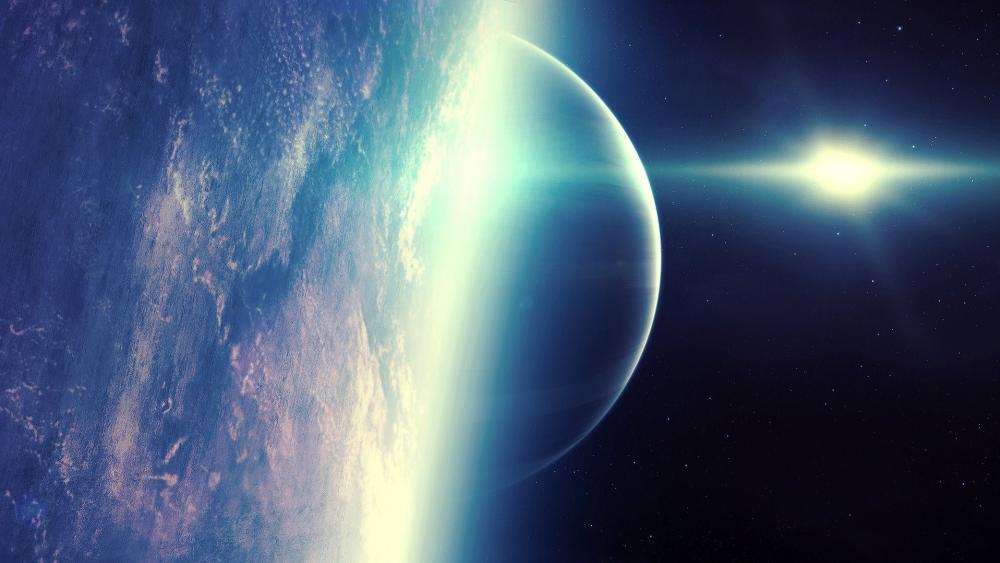 Ethereal Cosmic Dawn Awaits in Deep Space wallpaper