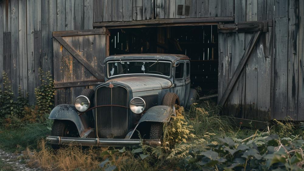 Vintage Charm Hidden in Rustic Barn wallpaper