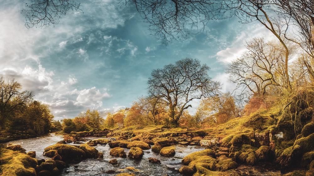 Autumn Tranquility by the Riverbank in 4K wallpaper