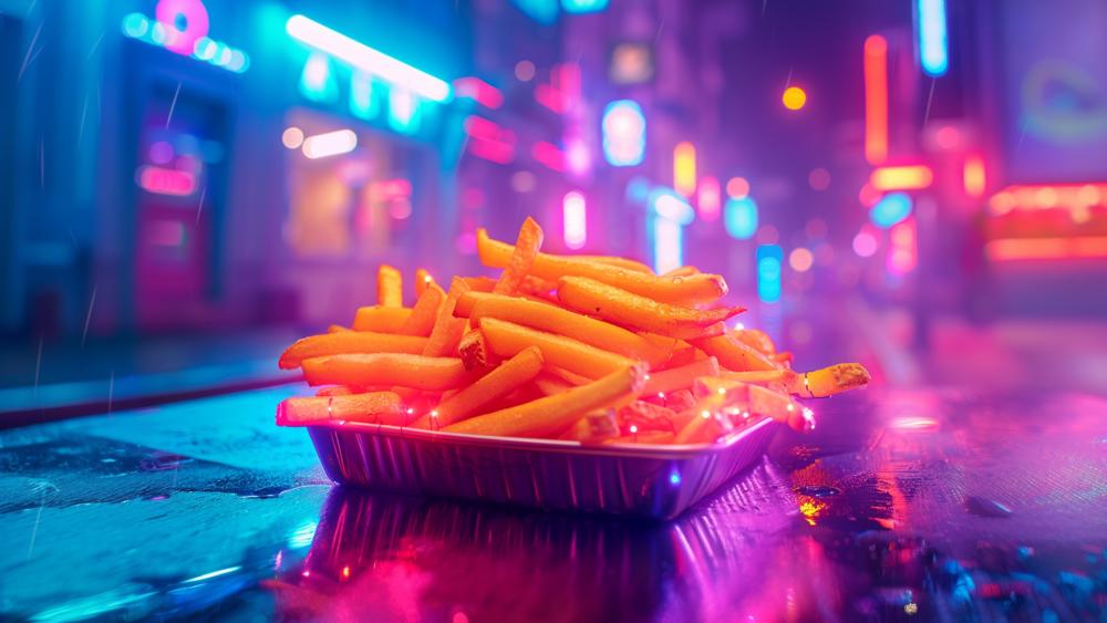 Neon Fries Fantasy wallpaper